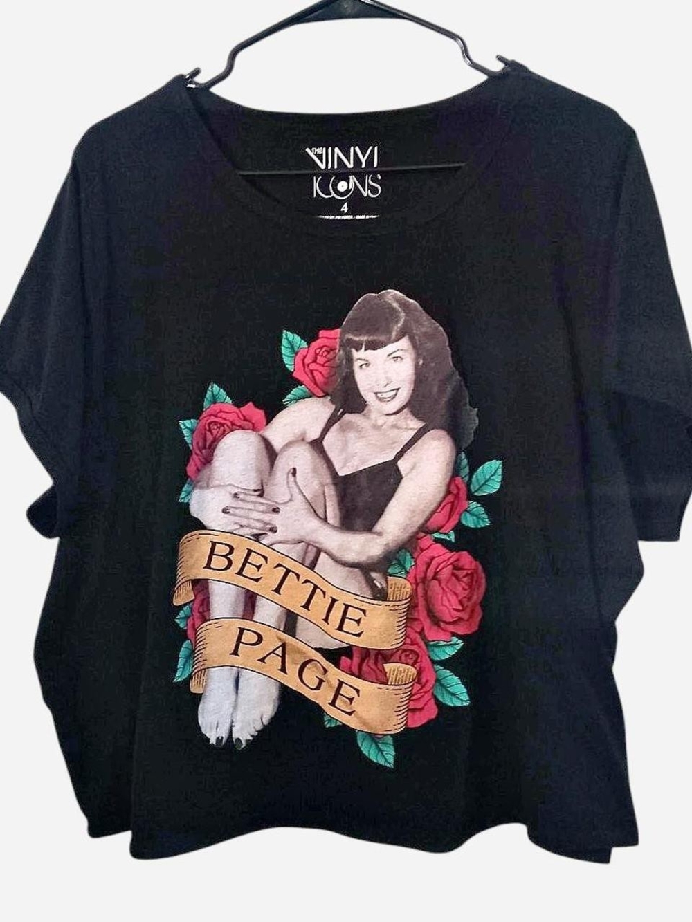Vinyl Icons Bettie Page Black Graphic Tee